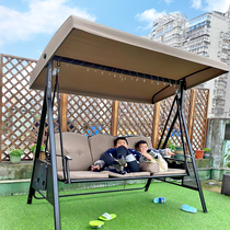 Outdoor courtyard swing Garden home balcony Net celebrity swing chair hanging chair Double rocking chair Outdoor rain swing