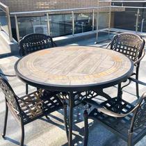 Outdoor tables and chairs Courtyard Marble tile Slate European-style cast aluminum open-air outdoor garden balcony leisure round table