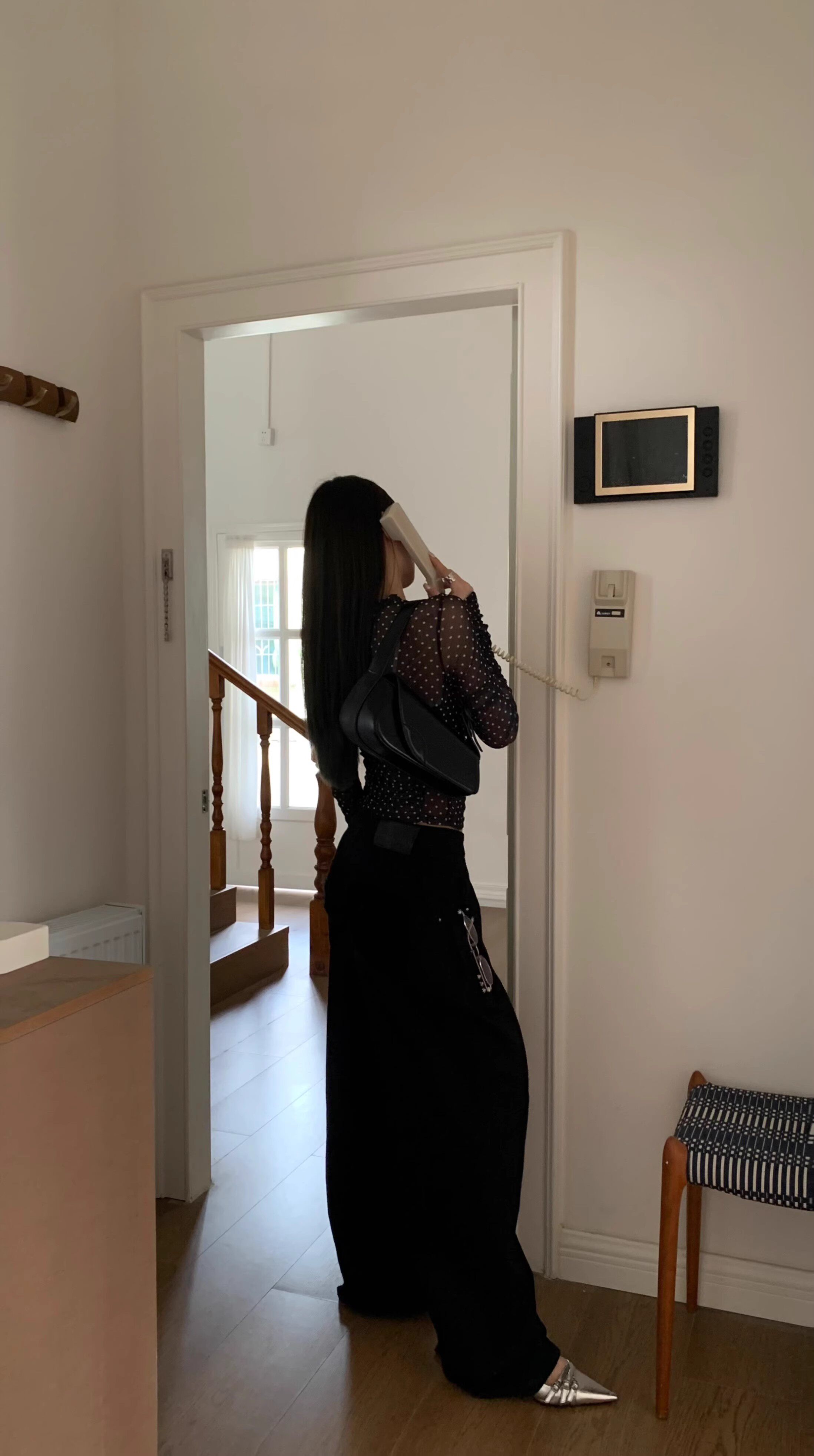 Блузка 波点网纱长袖内搭衣女春夏新款修身显瘦防晒百搭上衣潮