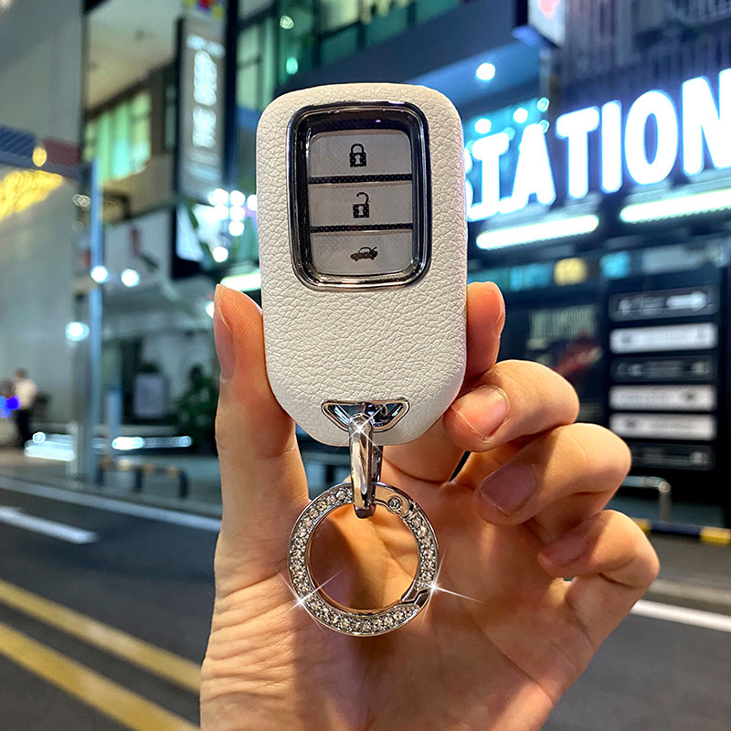 Suitable for Honda key cover Accord CRV Civic tenth generation urv crown road Honda Lingpai chartered car Haoying buckle leather female