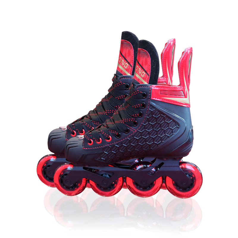 Adult Black Dragon Honeycomb Land Ice Hockey Shoes Roller Skating Shoes Inline Skates Land Hockey Shoes