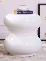 Simple modern personality hoist pier stool Nordic simple human chair glass steel creative bench reception seat