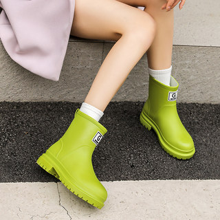 Set shoes Rainwash women's 2023 new water shoes spring and summer non -slip mid -tube rain boots soft bottom adult fashion thick sole shoes