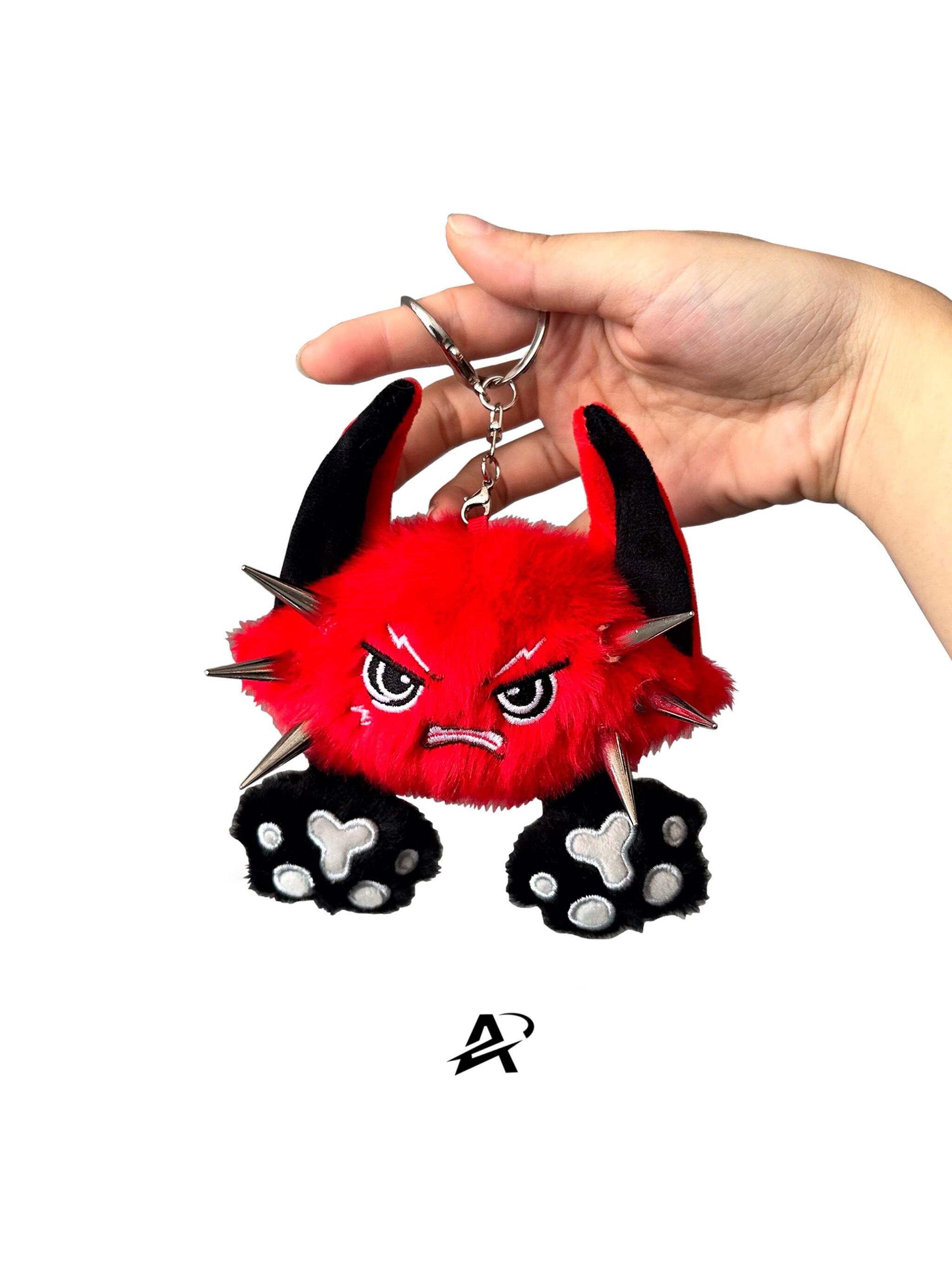Antiphase Black Cartoon Plush Keychain Bag Charm