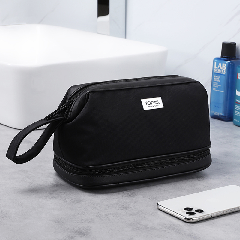 Wash bag for men travel portable water-proof dry and wet separation washing toiletries