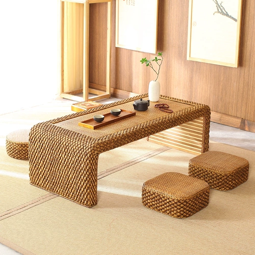 Раттан Татами кофейный столик плавающий окна стола японского стиля маленький чайный стол простые сельские столы и соломенные столы и комбинация стула Zen короткий стол