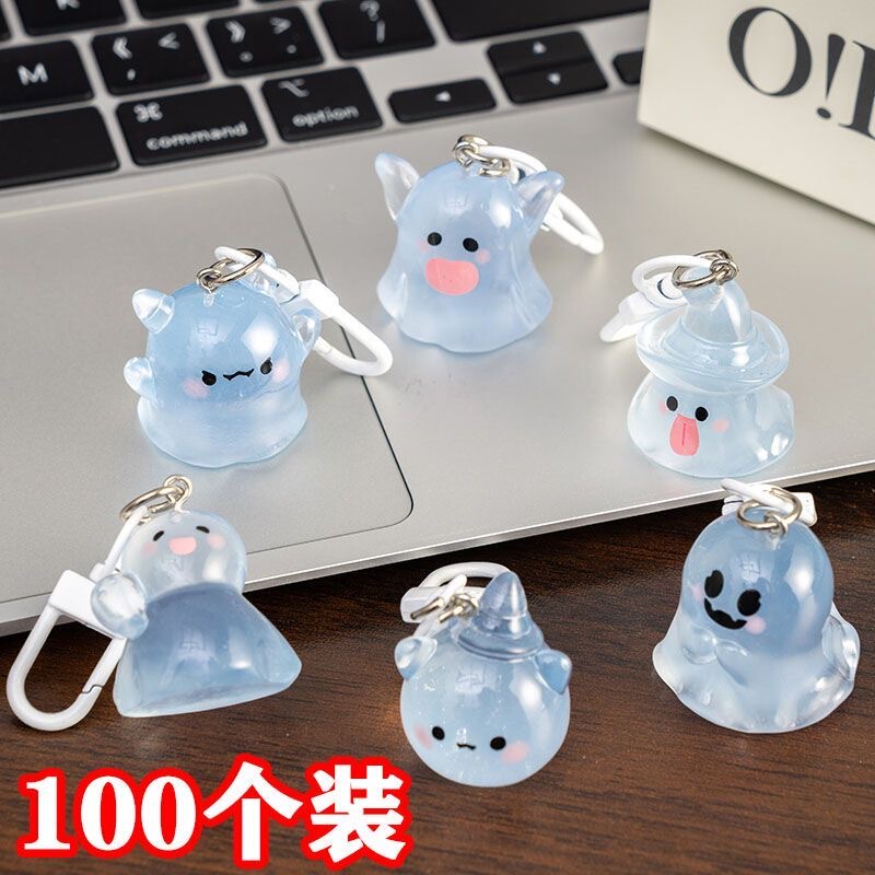 New Cute Glow-In-The-Dark Little Ghost Keychain, Quirky 3D Halloween Doll, Backpack Pendant ins Accessories New Cute Glow-In-The-Dark Little Ghost Keychain, Quirky 3D Halloween Doll, Backpack Pendant ins Accessories