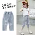 Quần sooc denim cho bé gái quần mỏng mùa hè 2020 quần ống túm trẻ em trung niên, quần áo trẻ em, phiên bản Hàn Quốc - Khác