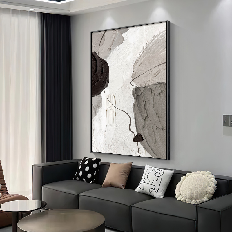 Simple Modern Living Room Decorative Painting, Black and White Abstract Corridor Decorative Painting, High-End Sofa Background Wall Hanging Painting Simple Modern Living Room Decorative Painting, Black and White Abstract Corridor Decorative Painting, High-End Sofa Background Wall Hanging Painting