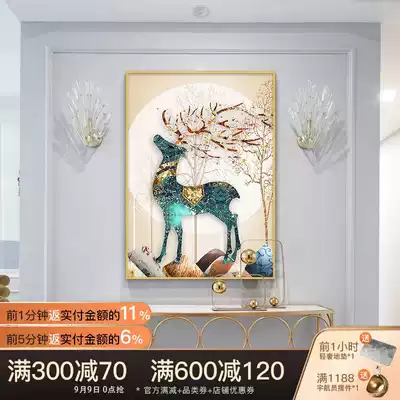 Cucai deer modern light luxury entrance entrance decorative painting corridor mural aisle fantasy hanging painting living room wall painting