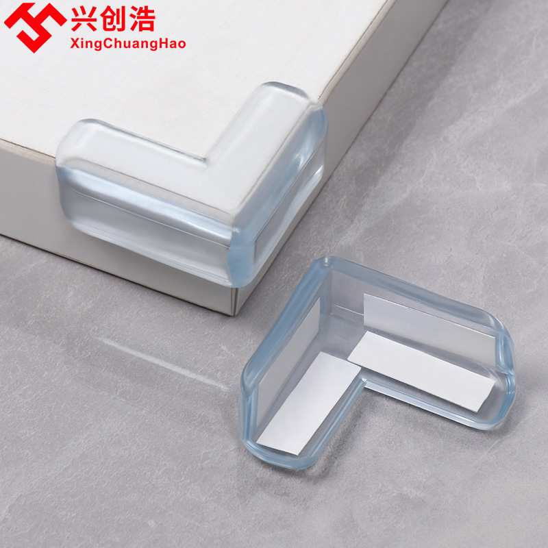 Transparent anti-kowtow sticker table corner guard anti-slip silicone protective sleeve glass tea table soft wrap angle thickened anti-crash spacer
