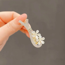 发夹韩系水晶树叶刘海夹子网红鸭嘴夹侧发夹前额气质侧边头饰发卡