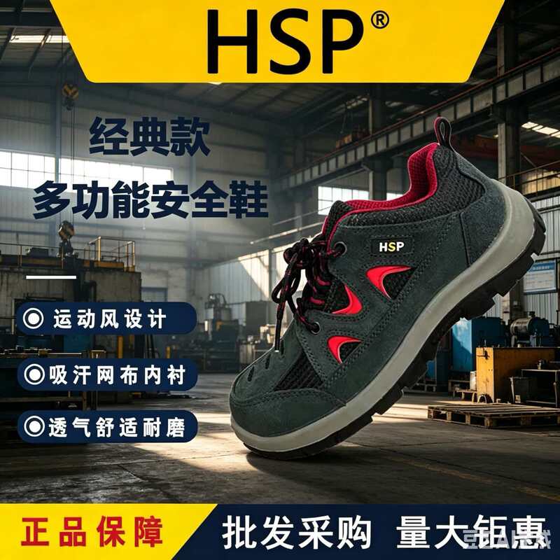 Hsp Labor Protection Shoes H2010512 Steel-Toe Labor Protection Shoes Anti-Smash, Anti-Puncture, Anti-Static, Breathable, Wear-Resistant Safety Shoes Hsp Labor Protection Shoes H2010512 Steel-Toe Labor Protection Shoes Anti-Smash, Anti-Puncture, Anti-Static, Breathable, Wear-Resistant Safety Shoes