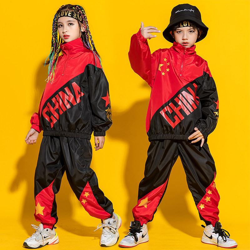 Hip-hop suit boys Chinese style games opening ceremony clothing hip-hop costumes children's autumn hiphop tide