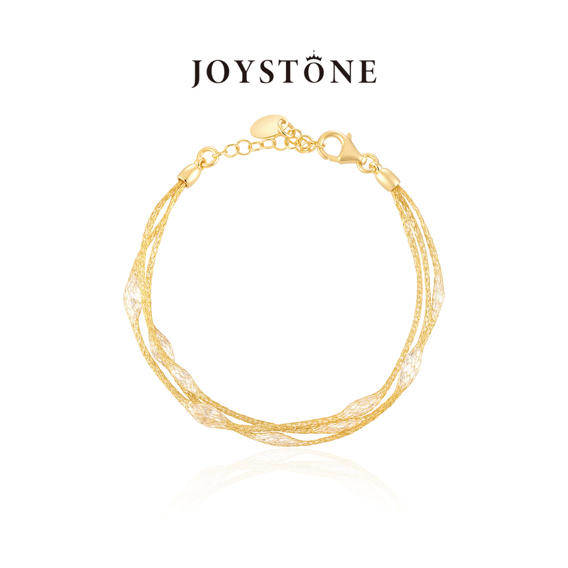 Joystone Italian Bracelet for Women, Three-Strand Woven Silver Zircon Bracelet, European and American Woven Mesh Lace with a High-End Feel Joystone Italian Bracelet for Women, Three-Strand Woven Silver Zircon Bracelet, European and American Woven Mesh Lace with a High-End Feel