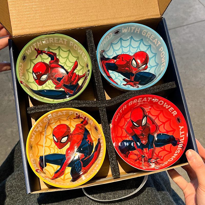 Spider-Man Underglaze Ceramic Rice Bowl for Home Use 2026 New High-Value Tableware Set Gift Box Birthday Gift