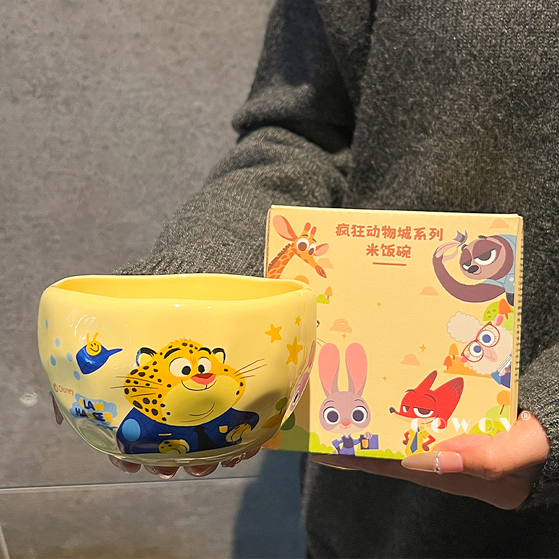 Zootopia Leopard Officer Ceramic Couple Rice Bowl Home Use 2026 New Model High-Value Birthday Gift