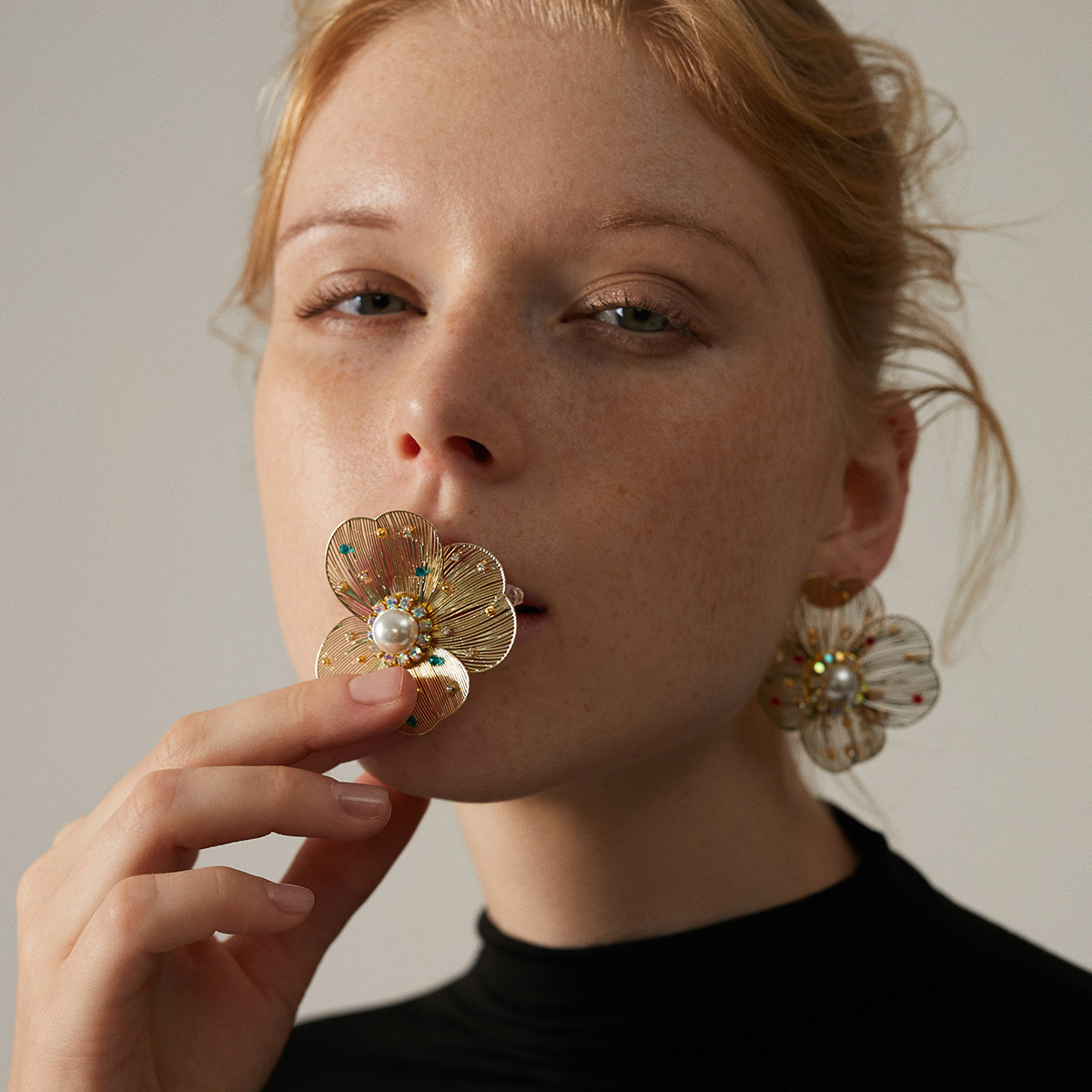 Jewelry Jewelry Models Shoot Diamond Photo Earrings Ring Handmade Necklace Nets for Exterior Mold Parquet Accessories Photography