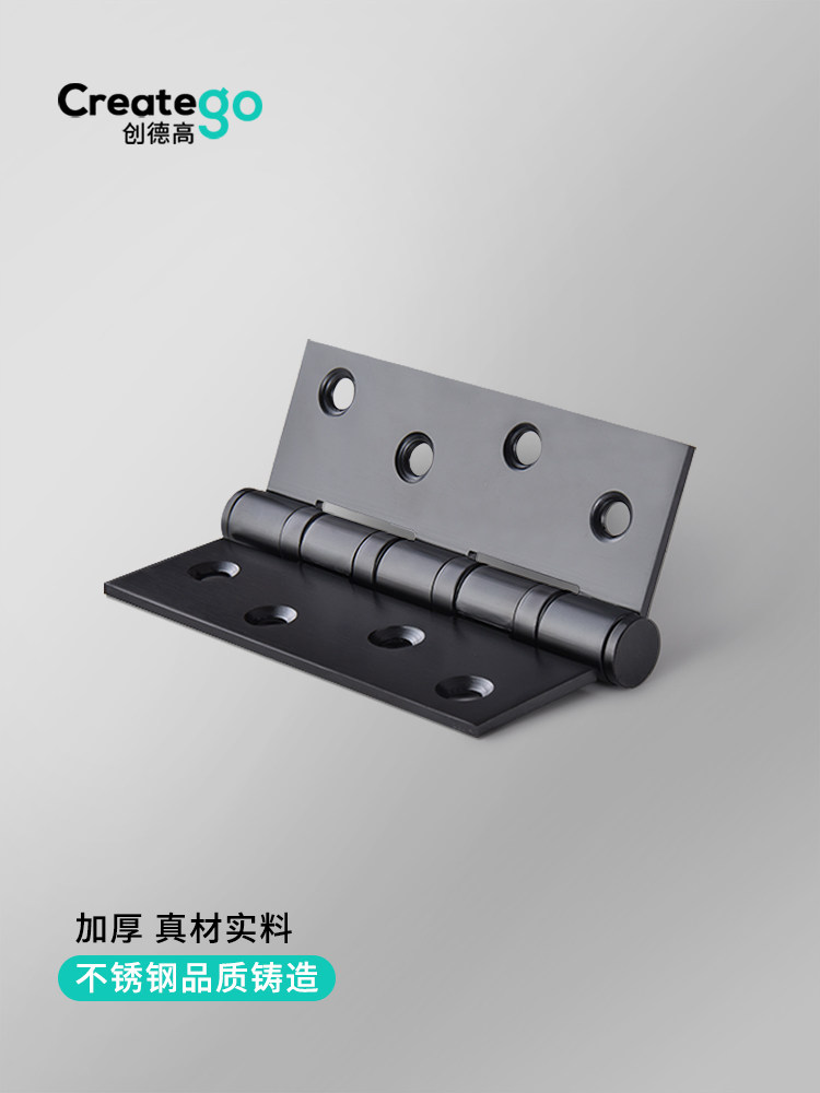 Stainless Steel 304 Thickened Hydraulic Invisible Door Hinge Bathroom Door Flat Opening Double Hinge Folding Hinge