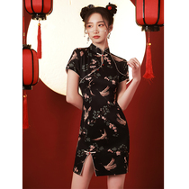 Improved Guochao qipao 2022 The new female summer subsection young girl young girl young Chinese windy dress short of dress