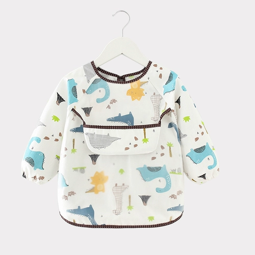 Детский фартук, водонепроницаемый нагрудник для еды подходит для мужчин и женщин для детского сада, с карманом, анти-грязь, сзади на завязках