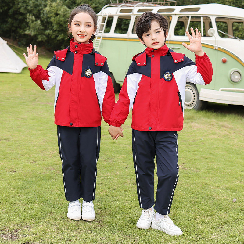 Primary school uniforms Yinglun College Wind class clothes Children red Emergency clothes Thickened Nursery School Garden Clothing Autumn winter clothing