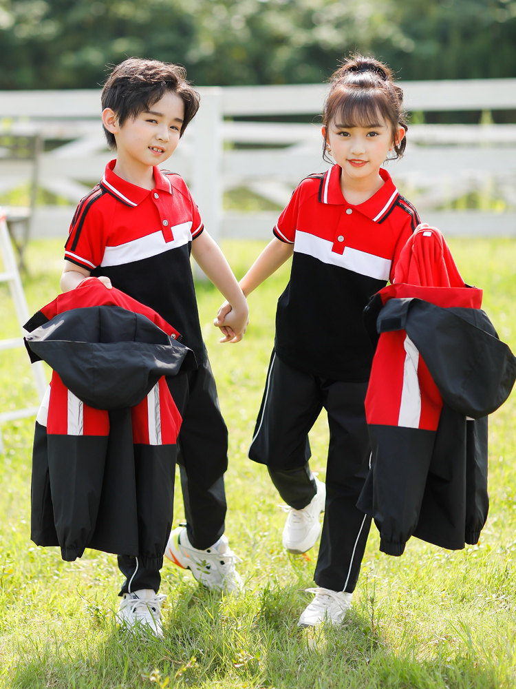 Elementary school uniforms spring and autumn sportswear children's three-in-one detachable jackets kindergarten garden clothes autumn and winter clothes