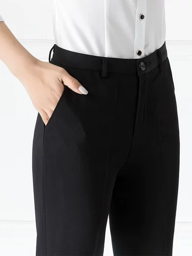 Рабочие штаны, пиджак классического кроя, летняя униформа, свободный прямой крой, по фигуре, высокая талия