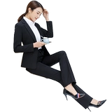 Костюм, черные осенние штаны, тонкий рабочий приталенный пиджак классического кроя, свободный прямой крой