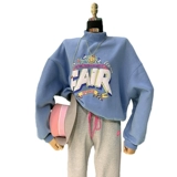 Южнокорейский короткий товар, зимняя утепленная цветная толстовка, высокая талия, коллекция 2021, высокий воротник