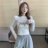 Tide, черный короткий лонгслив для отдыха, по фигуре, осенний