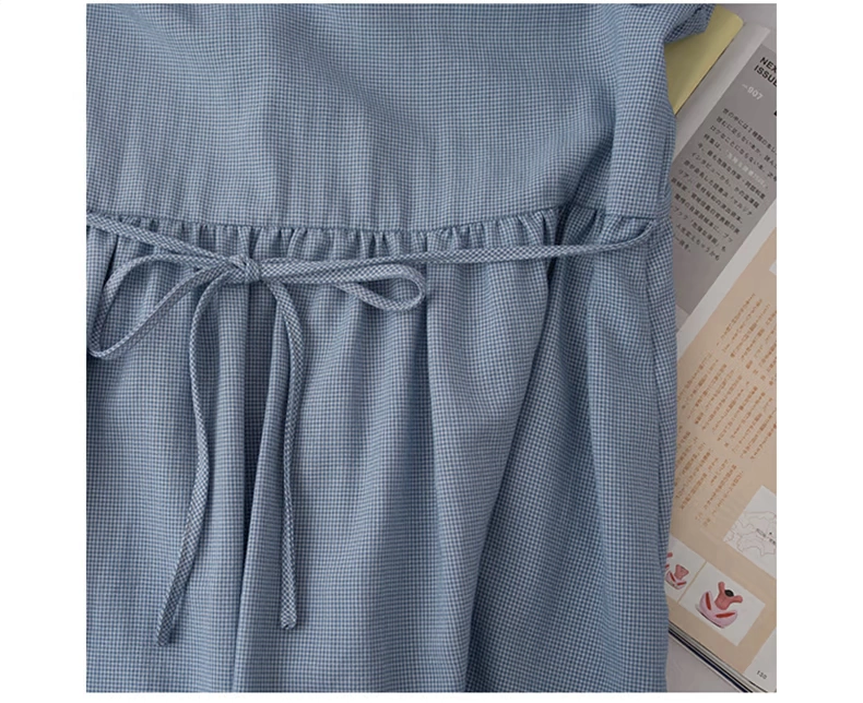 Green Rose Navy Dress Dress Women 2020 Mới hè Giảm béo Tuổi sinh viên Giảm Váy dịu dàng ngọt ngào - Váy eo cao
