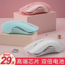 Wireless mouse mute male and female students cute rechargeable gaming Office for Lenovo Dell HP Xiaomi Apple Huawei Asus laptop ipad tablet Bluetooth Unlimited Pink