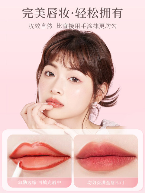 Rulinshi Disposable Lip Brush Stick for Touch-Up, Portable Blending Lipstick Brush, Special Multi-Functional Contouring and Concealer Makeup Brush