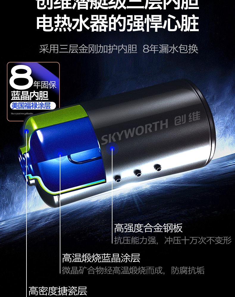 创维 储水式电热水器 60L 美国福禄抗菌涂层 图7