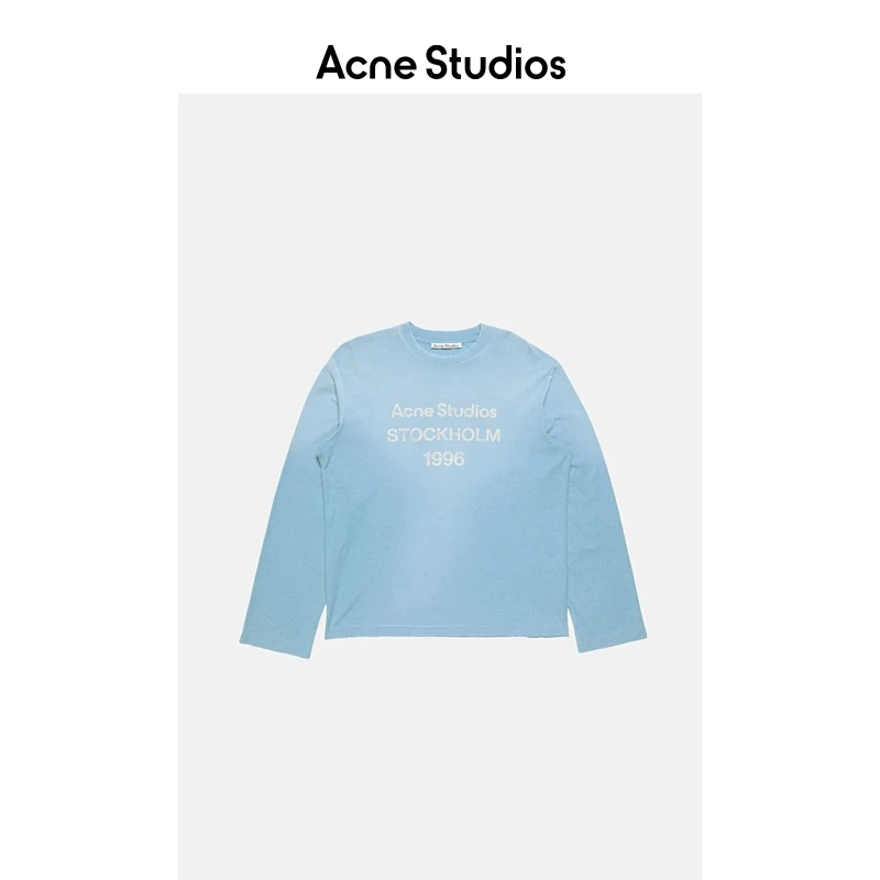 [Классика] Acne Studios Унисекс футболка с длинным рукавом, принт 1996, повседневная свободная, потрепанная