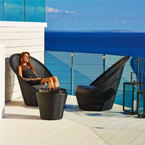 Outdoor PE Round Vines Sun Sofa Chairs Balcony Garden Villa Hotels Casual Furnishings Rattan Sofa Table And Chairs Combination