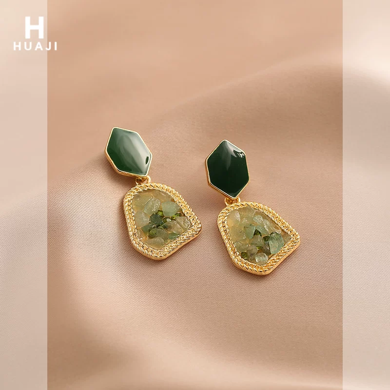 Geometric retro earrings, 2026 years, high-end, french style