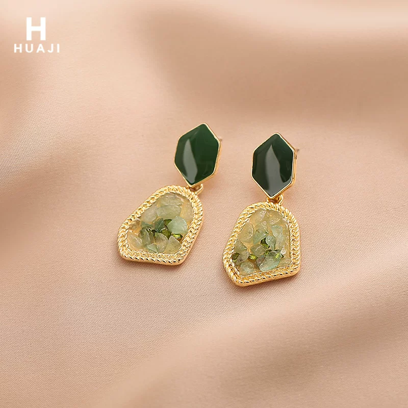 Geometric retro earrings, 2026 years, high-end, french style