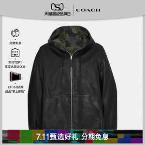 COACH/蔻驰男士双面连帽训练卫衣黑色