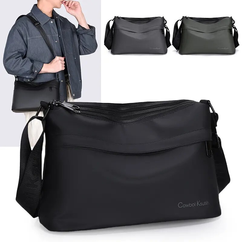 Trendy Men's Oxford Cloth Shoulder Bag, Casual Crossbody Bag, Simple and Fashionable Backpack, Large Capacity Commuter Bag