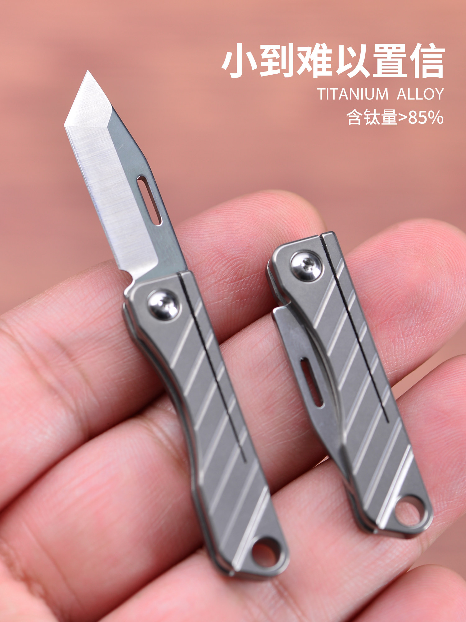 Titanium Alloy Mini Knife Portable Folding Knife Edc Carry-On Knife Keychain Pendant Package Opener Knife