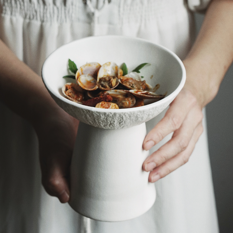 Creative high bowl ceramic bowl restaurant dessert dessert