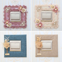 European switch stickers Room decoration switch sets Socket stickers Creative fabric wall stickers Protective sets Light switch decorative sets