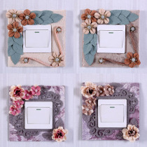 European switch stickers Room decoration switch sets Socket stickers Creative fabric wall stickers Protective sets Light switch decorative sets