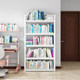 Bookshelf floor-standing multi-layer library storage rack home iron steel living room small bookcase children's storage rack