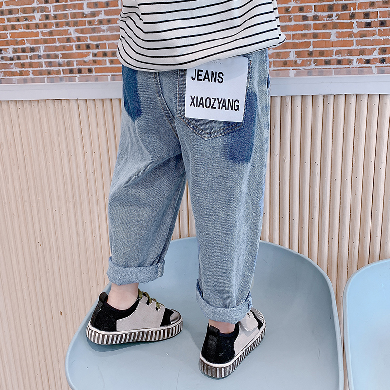 Girls' jeans 2022 new style children's western style fashion autumn children's outer wear long pants female baby autumn clothes trend