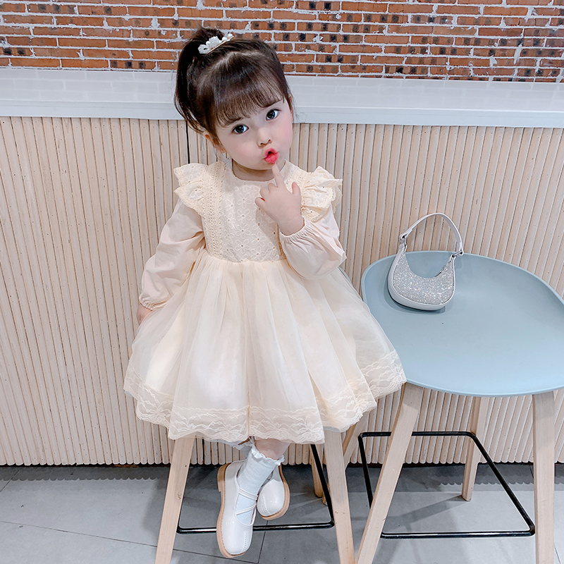 Girls dress 2022 new spring and autumn net red foreign atmosphere children's gauze skirt baby girl princess skirt children's spring dress