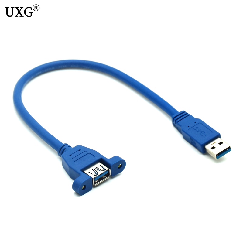 USB3 0 extension cable male-to-female belt ear high-speed extension extension data cable screw hole can fix the panel cable