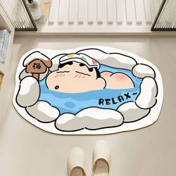 Cartoon Crayon Shin-Chan Bathroom Absorbent Floor Mat, Toilet Diatom Mud Quick-Drying Carpet, Non-Slip Foot Mat